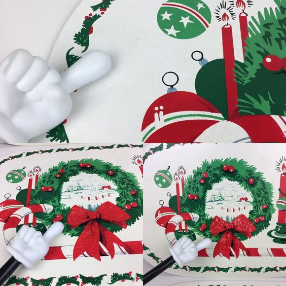 Vtg Lot of 7 Christmas Holiday Winter Vinyl Placemats Kitchen Dinner Dining READ - Picture 7 of 9